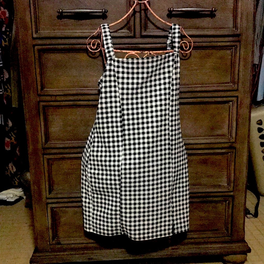 Anini checkered black and white dress